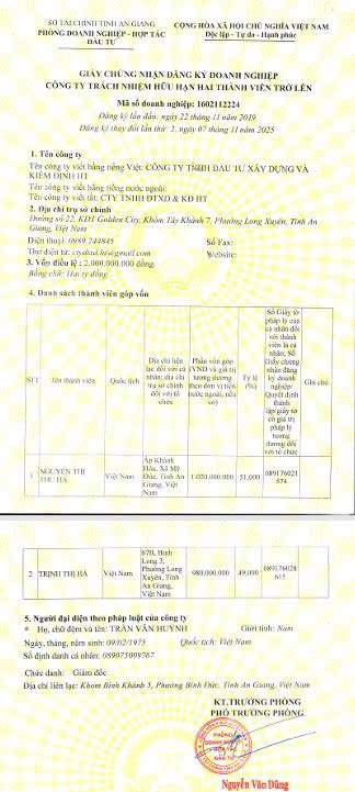 Giấy chứng nhận đăng ký doanh nghiệp